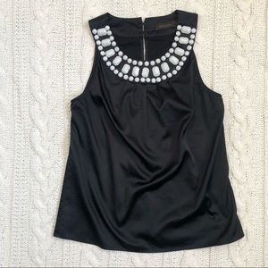 The Limited S black with white jewel detailing blouse NWOT